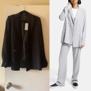 NWT Theory black IWG double breasted jacket blazer size 2